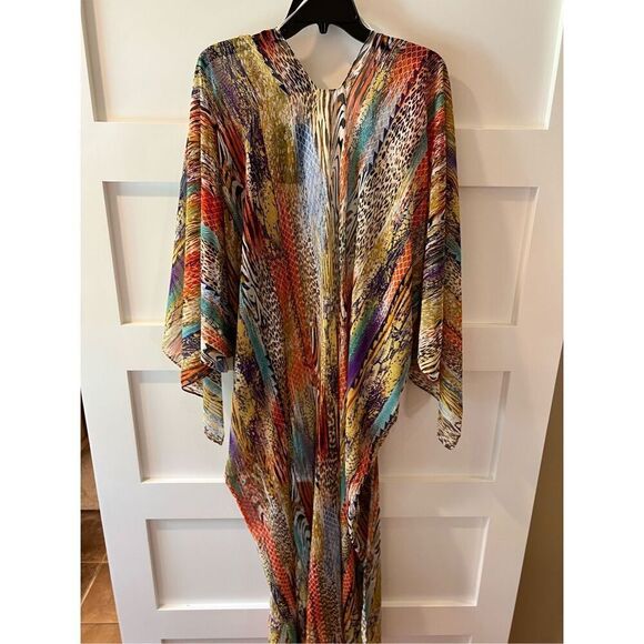 New GlGIO Kimono rainbow leopard print striped pattern with bat sleeves - Picture 13 of 14